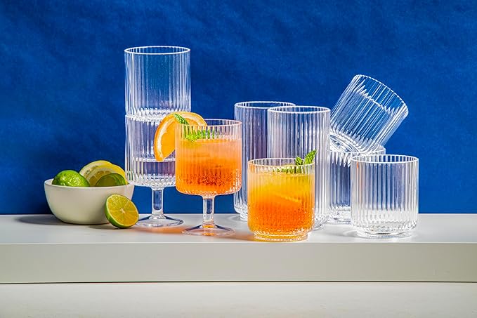 Abode Homewares Mesa 15 oz Durable Acrylic Double Old Fashioned Glasses - Image 4