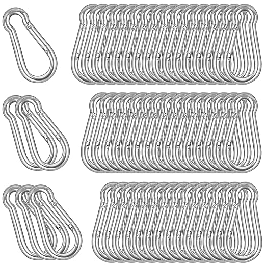 60PCS M6 Heavy Duty Carabiner Clip, 2.36Inch Snap Hook Quick Link Small by XHAMXE