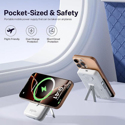 Magnetic Portable Charger Built-in Cables, 10000mAh Fast Charging Wireless - Image 7