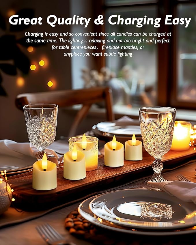 Homemory Rechargeable Flameless Candles, 2/4/6/8H Timer LED Votive Candles - Image 5