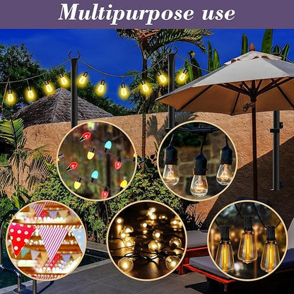 NUERPO 6 Pack String Light Poles, 5Ft Metal Poles - Image 3