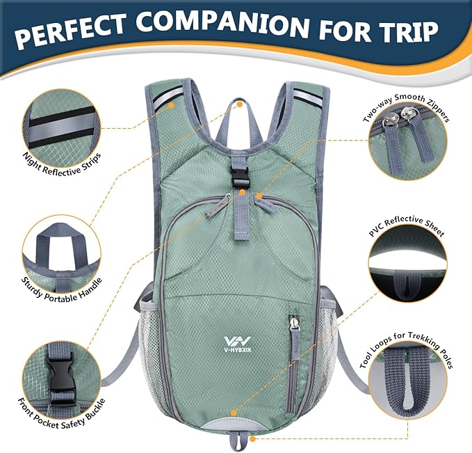 15L Foldable Hiking Backpack, Lightweight Packable Waterproof Machine Washable - Image 6