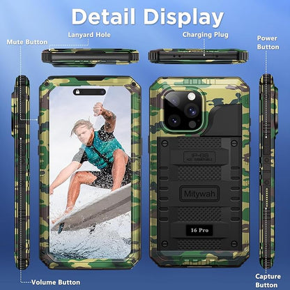 Mitywah Waterproof Case for iPhone 16 Pro, Shockproof Heavy Duty Case - Image 7