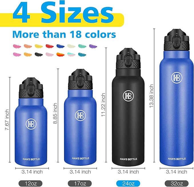Han's Bottle Sports Water Bottle - 24 Oz - Image 2