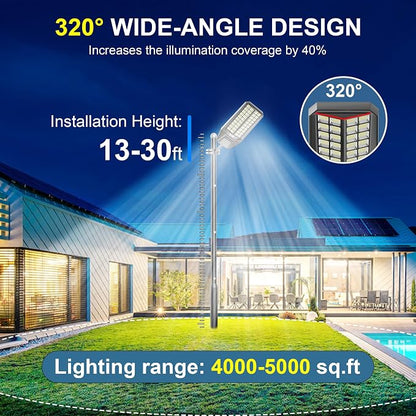 Solar Street Lights Outdoor, Commercial Grade Dusk to Dawn LED Security Flood - Image 3