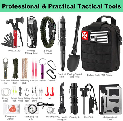 Survival Kit 256 in 1, First Aid Kit Survival Gear Tools Trauma Kit - Image 3