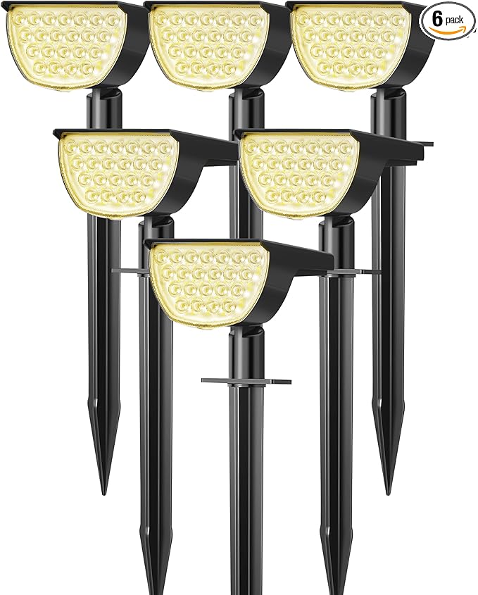 GKGG Solar Lights Outdoor Waterproof IP65, Solar Powered 76 LED 3 Lighting by GKGG