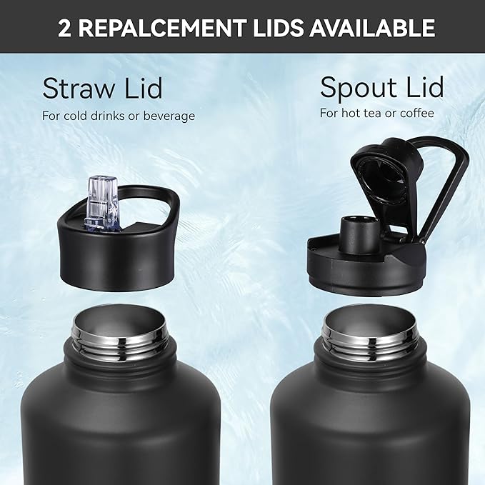 HASLE OUTFITTERS Half Gallon Insulated Water Bottles 64 oz, Stainless Steel - Image 5
