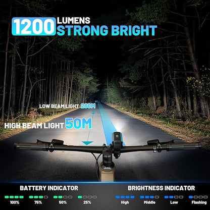 APECYC Bike Lights USB-C Rechargeable Bicycle Front Headlight and Rear Taillight - Image 2
