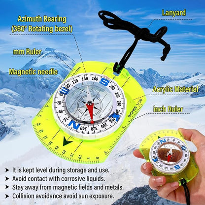 20 Pcs Acrylic Orienteering Compass Hiking Backpacking Survival Reliable - Image 3