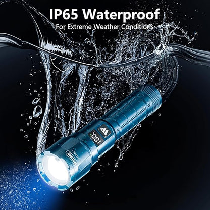 WdtPro LED Rechargeable Flashlight 2 Pack, Super Bright Zoomable 6000 Lumens - Image 5