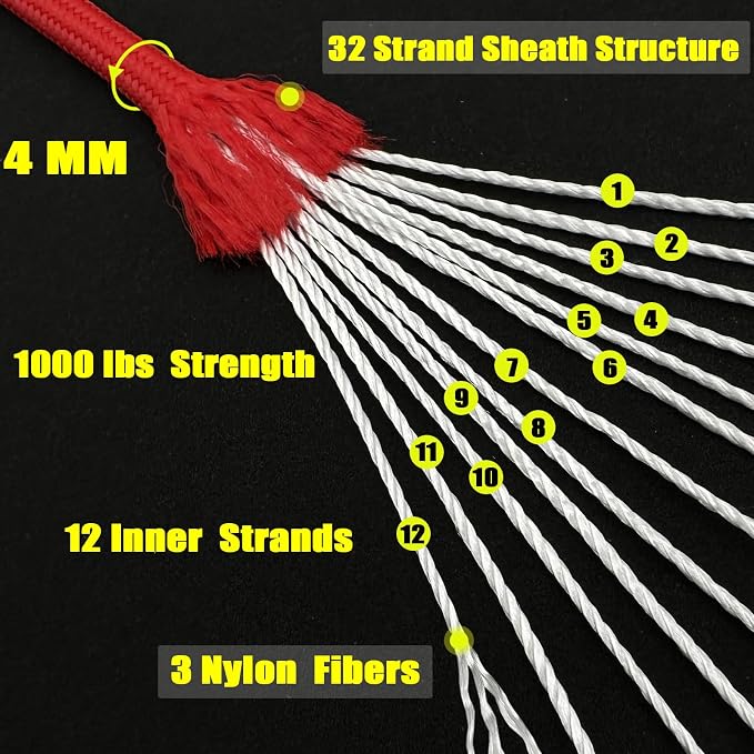 VVAAGG 1000 Paracord Rope, 50ft 12 Strand Parachute Cord - Image 2