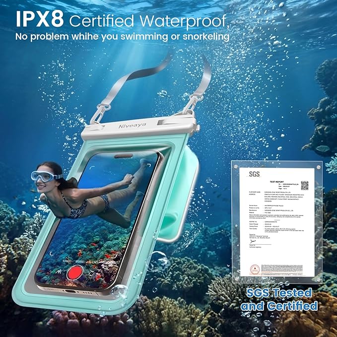 Niveaya 2 Pack IPX8 Waterproof Phone Pouch, Large Space Cell Phone Pouch - Image 3