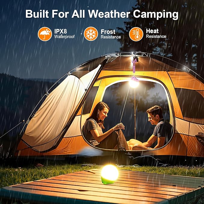 LETMY Rechargeable Camping Lights, 4 Pack Portable Tent Lights - Image 7