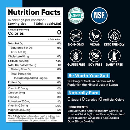 Venture Pal High Sodium Sugar Free Electrolytes Powder Packet, Zero Calories - Image 8