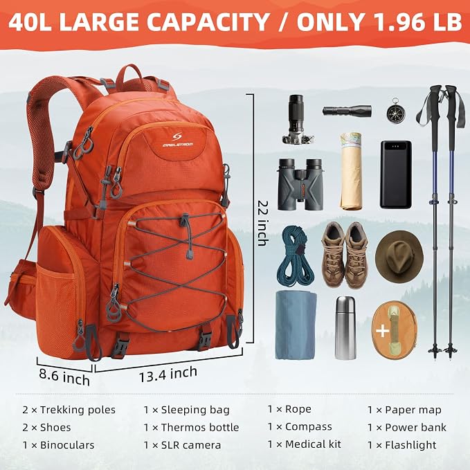 Maelstrom Hiking Backpack, 40L Waterproof Camping Daypack - Image 2