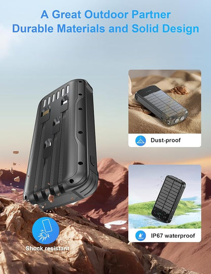 Solar Charger Power Bank, PD 20W Fast Charging External Batter, 40000mAh - Image 8