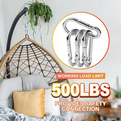 50Pack Heavy Duty Carabiners M8 5/16" Spring Snap 3Inch Zinc-Galvanized Steel - Image 5