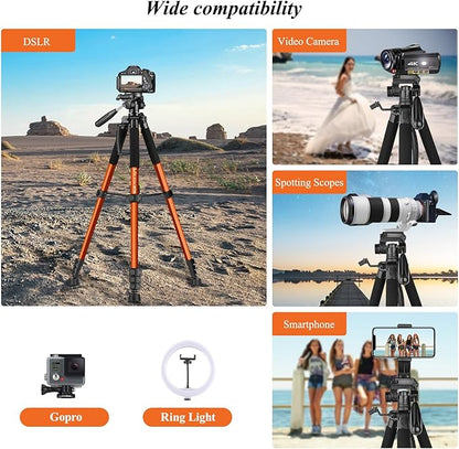 Victiv Tripod 74-Camera-Tripod for Cell Phone, Aluminum Professional Heavy Duty - Image 5
