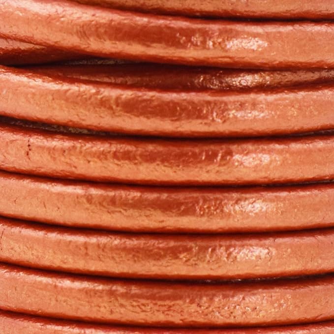 Mandala Crafts Round Genuine Copper Leather Cord - Image 3