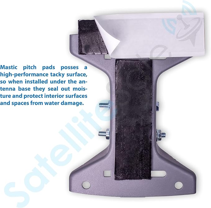 SatelliteSale Universal 1-1/2” x 5” Roof Mastic Pitch Pads Pack of 4 Pcs - Image 4