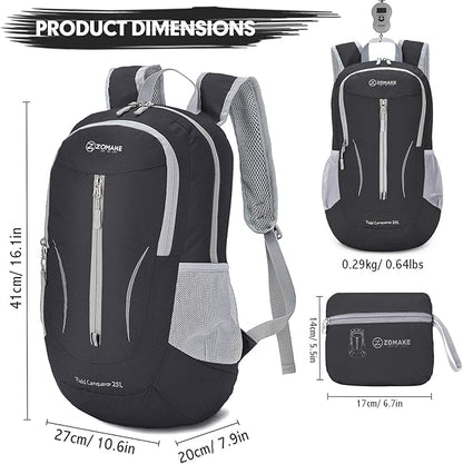 ZOMAKE Ultra Lightweight Packable Backpack 25L, Foldable Hiking Backpacks Water - Image 2