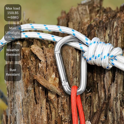 sprookber 3" Aluminum Carabiner D Ring, Caribeener Clips, Spring Snap Hook - Image 5