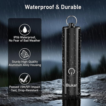 Blukar 2 Pack Rechargeable EDC Flashlight, 360L Mini Keychain Flash Light - Image 7