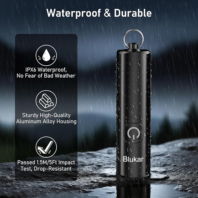 Blukar Rechargeable EDC Flashlight, 360L Mini Keychain Flash Light - Image 7