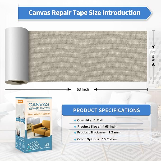 KING MOUNTAIN Canvas Repair Tape, Outdoor Gear Patch, 4×63 Inches, Waterproof - Image 4