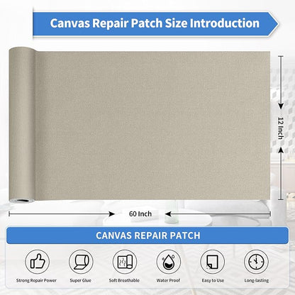 KING MOUNTAIN Canvas Repair Tape, Outdoor Gear Patch, 12×60 Inches, Waterproof - Image 4