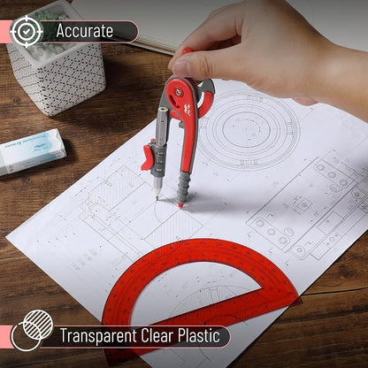 Mr. Pen- Geometry Compass and Protractor Set, 6 Inch Compass, 6 Inch Protractor - Image 4