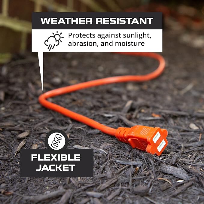 Iron Forge Cable 50 ft Outdoor Extension Cord 2 Prong, 16/2 SJTW Weatherproof - Image 4