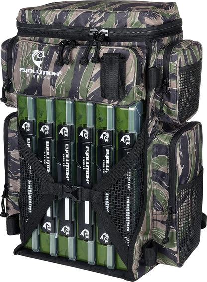 Evolution Fishing Drift Series Tackle Backpack, Outdoor Rucksack w/ 6 Fishing - Image 5