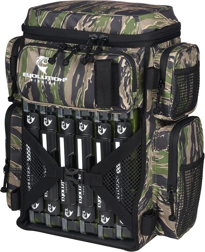Evolution Fishing Drift Series Tackle Backpack, Outdoor Rucksack w/ 6 Fishing - Image 5