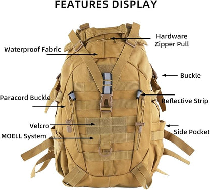 aiGear Tactical Backpack for Men, 25L Military Backpack, 3-Day Bug Out Bag for - Image 3