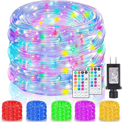 Nazuwke 132Ft Rope Lights for Outside, Waterproof 18 Colors Changing Rope by Nazuwke