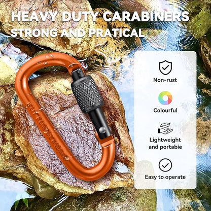Carabiner Clip, Key Hooks for Keychain Aluminum D Ring Shape Carabiner - Image 8
