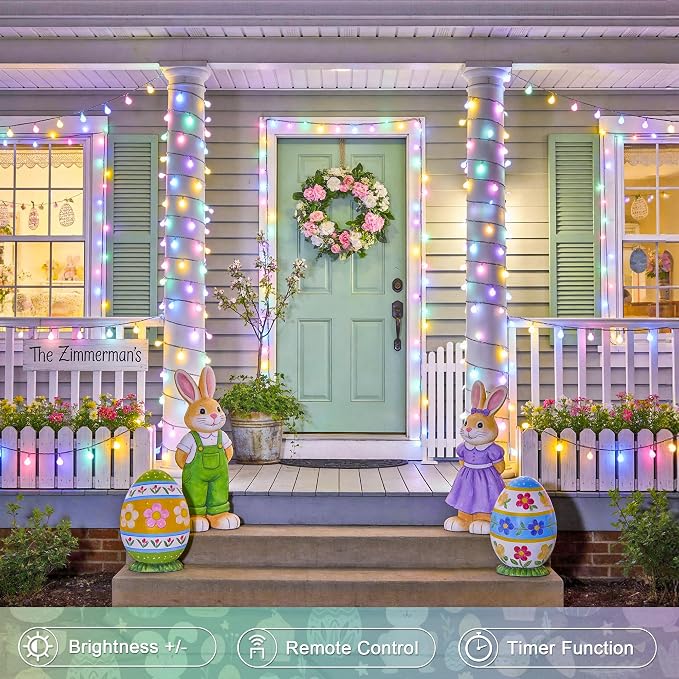 JMEXSUSS 100 LED Connectable Easter Lights String Indoor, 33 ft Globe String - Image 5