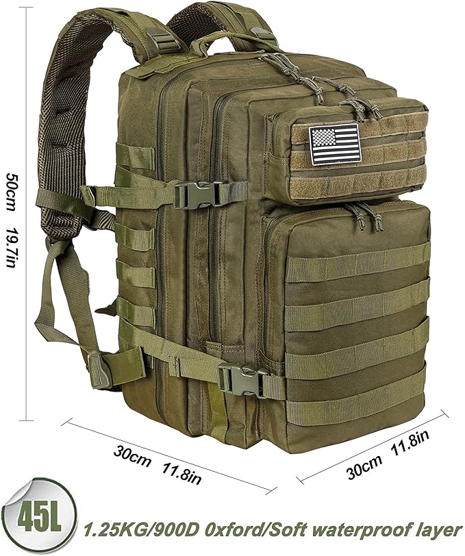 LHI Military Tactical Backpack for Men and Women 45L Army 3 Days Assault Pack - Image 3