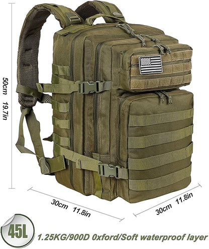 LHI Military Tactical Backpack for Men and Women 45L Army 3 Days Assault Pack - Image 3