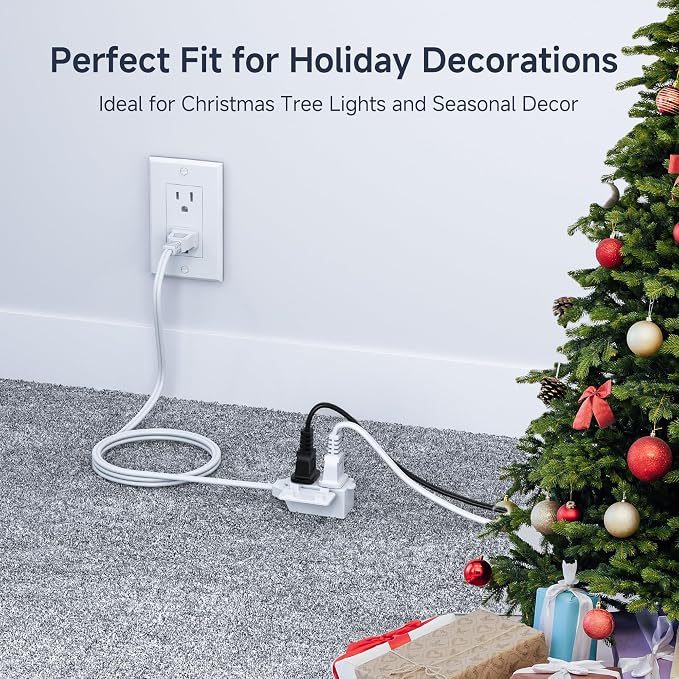 Cable Matters 2-Pack 16 AWG 2 Prong Long Extension Cord 15 ft, 13A 3-Outlet - Image 7