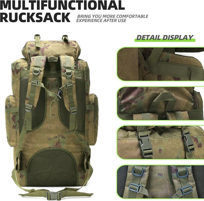 100L Camping Hiking Backpack, Molle military Tactical rucksack backpack - Image 4