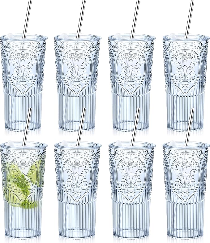 8 Set 20oz Vintage Plastic Tumbler by Unknown