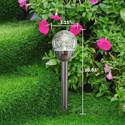 GIGALUMI Solar Outdoor, Cracked Glass Ball Solar Garden Lights, Color Changing - Image 8