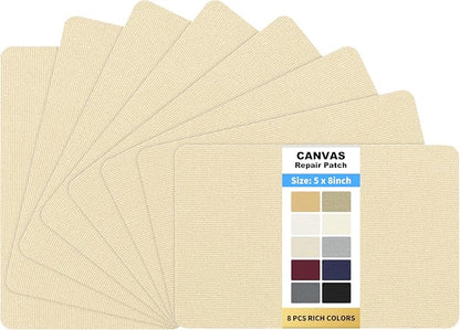 KING MOUNTAIN Canvas Repair Patch 5×8 Inch 8 Pcs Self-Adhesive Waterproof by ForABetterHomeLife
