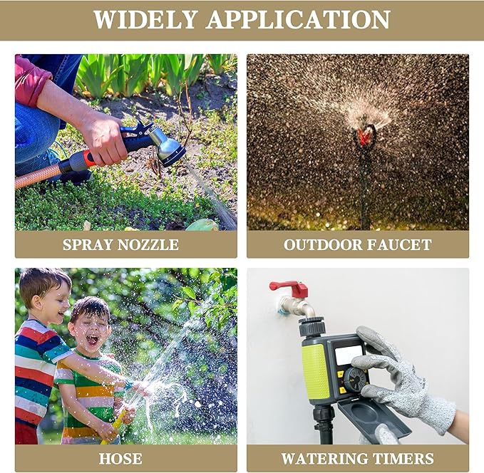 Hourleey Garden Hose Repair Kit, 4 Sets Aluminum Alloy Garden Hose End Mender - Image 7