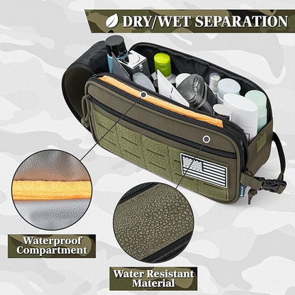 PAVILIA Tactical Toiletry Bag for Men, Travel Hygiene Bag, Military Gear Dopp - Image 2