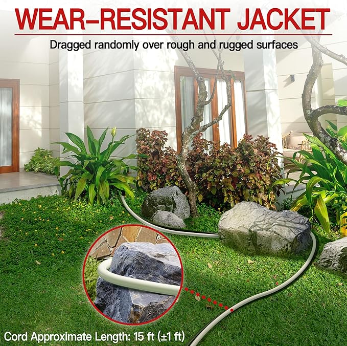 16/3 13A 125V 1625W 30 FT Outdoor Extension Cord Waterproof, Weatherproof & - Image 6