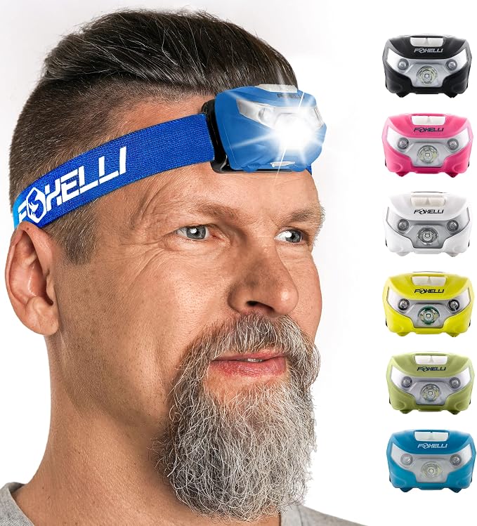 Foxelli USB-C Rechargeable LED Headlamp – Super Bright, Lightweight Head Lamp - Image 7